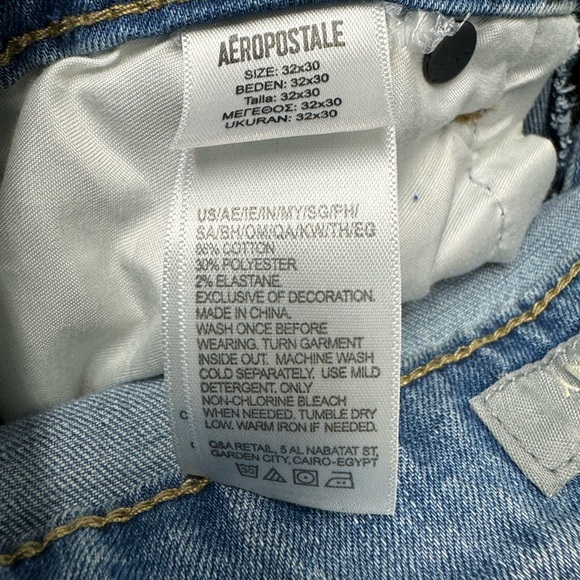 Aeropostale Men’s Super Skinny Light Wash Distressed Denim Jeans Size 32x30 - Picture 3 of 6